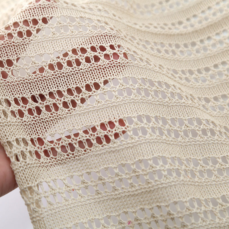 Sewing Tweed Fabric - ジャカードフラットニット編み込みツイード中空生地女性用ドレスセーターコートトップDIY布地縫製材料