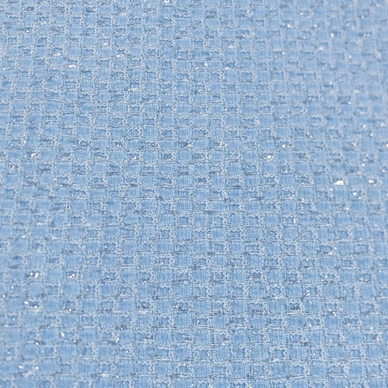 Sewing Tweed Fabric - 小さな格子と明るいワイヤーヤーン染めブレードツイード生地、女性用秋ジャケットドレススーツコートDIY布地縫製材料