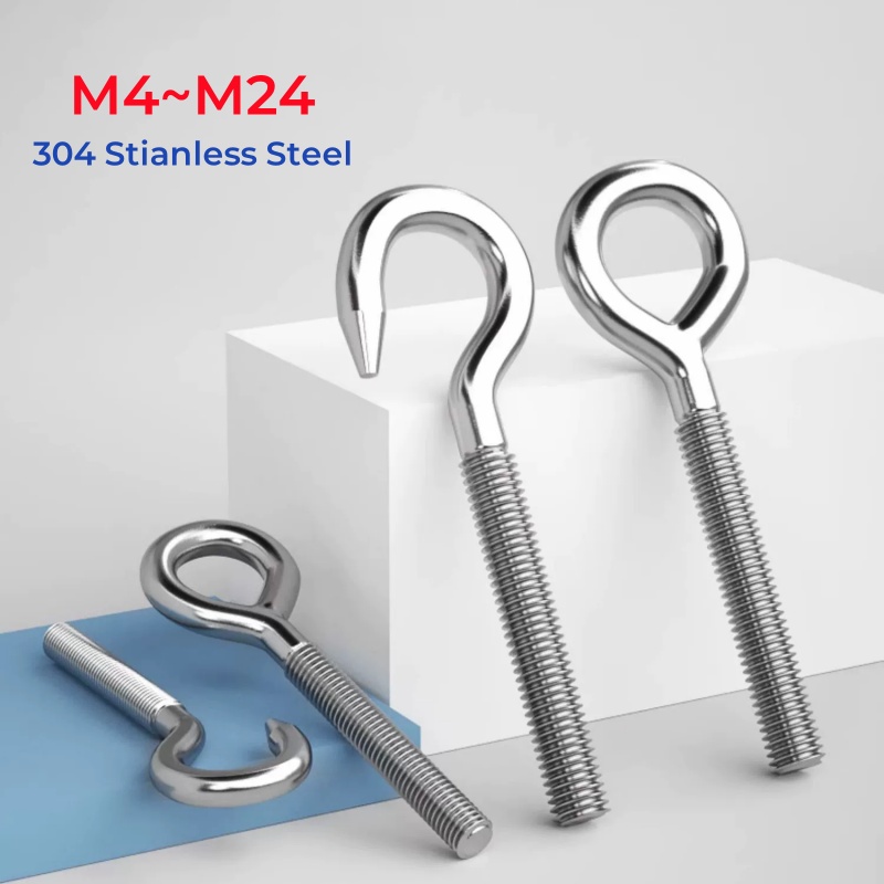 Hook Eye Fastener - 304ステンレス鋼シープアイスクリューボルトM4 M5 M6 M8 M10 M12