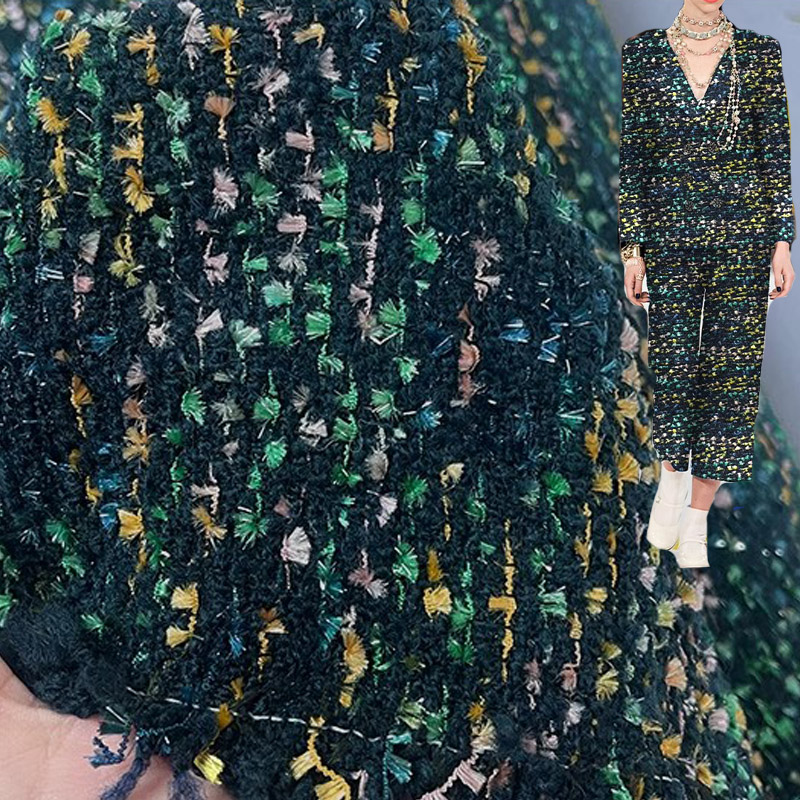 Sewing Tweed Fabric - カラフルなリボン先染めツイード生地女性のための秋のコートスカートジャケット先染めハンドバッグ DIY 布縫製材料