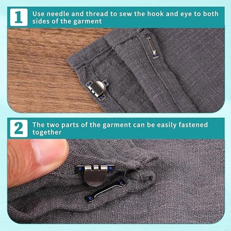 60 ペアステンレス鋼フックとアイ閉鎖ズボンのウエストファス - Hook Eye Fastener のレビューと価格