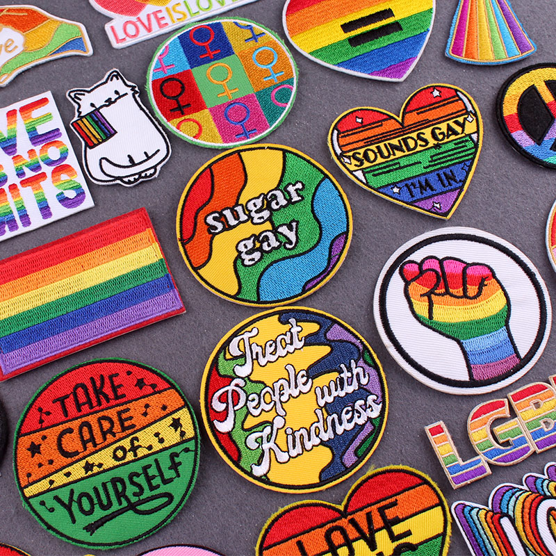 虹パッチ服ゲイプライド LGBT パッチアイアンでパッチ衣料 - Velcro Sew On のレビューと価格