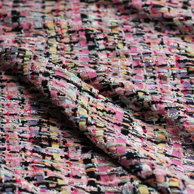 レッドラズベリーピンクカラフルなヘビーツイード生地衣服素材秋 - Sewing Tweed Fabric のレビューと価格