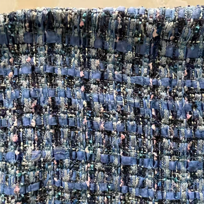 ブルーの先染めヘビーインダストリーツイードプレミアム生地、女 - Sewing Tweed Fabric のレビューと価格