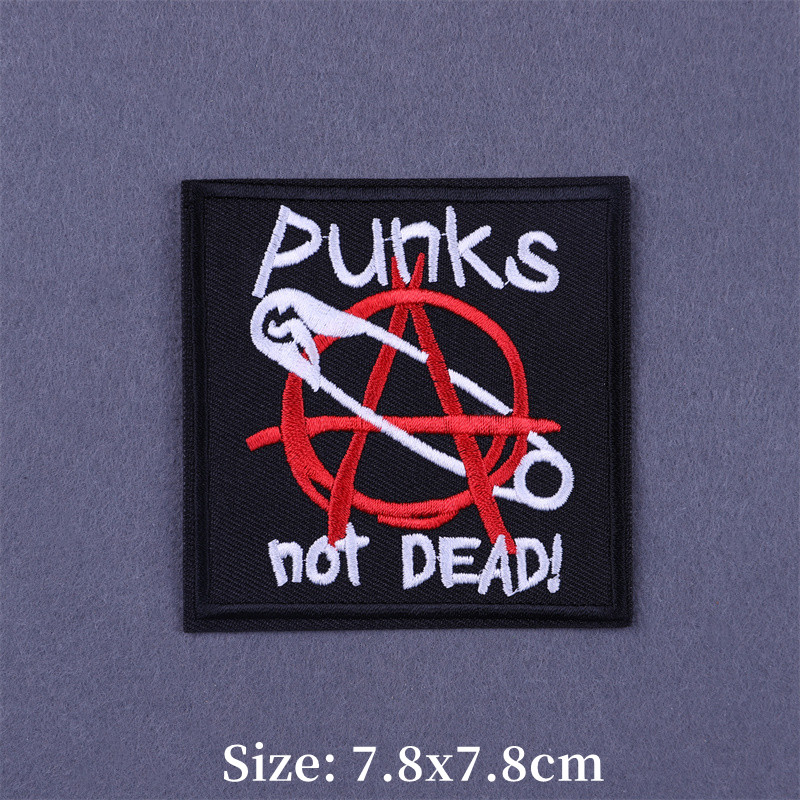 パンク刺繍アイアン上のパッチ服熱接着剤ヒッピーロックパッチ衣 - Velcro Sew On のレビューと価格