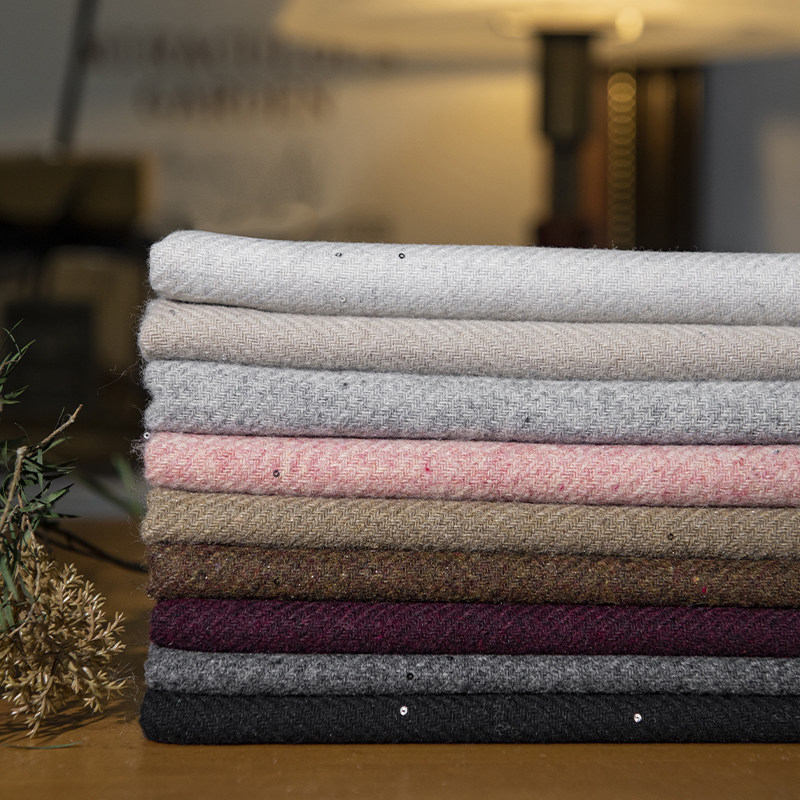 星空スパンコールウールブレンドツイード生地、衣類、コート、ス - Sewing Tweed Fabric のレビューと価格