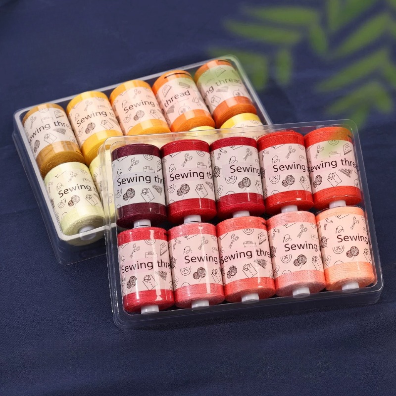 多色縫い糸セット、耐久性のある糸で家庭用ミシンや手縫いの衣料 - Sewing Thread Production のレビューと価格