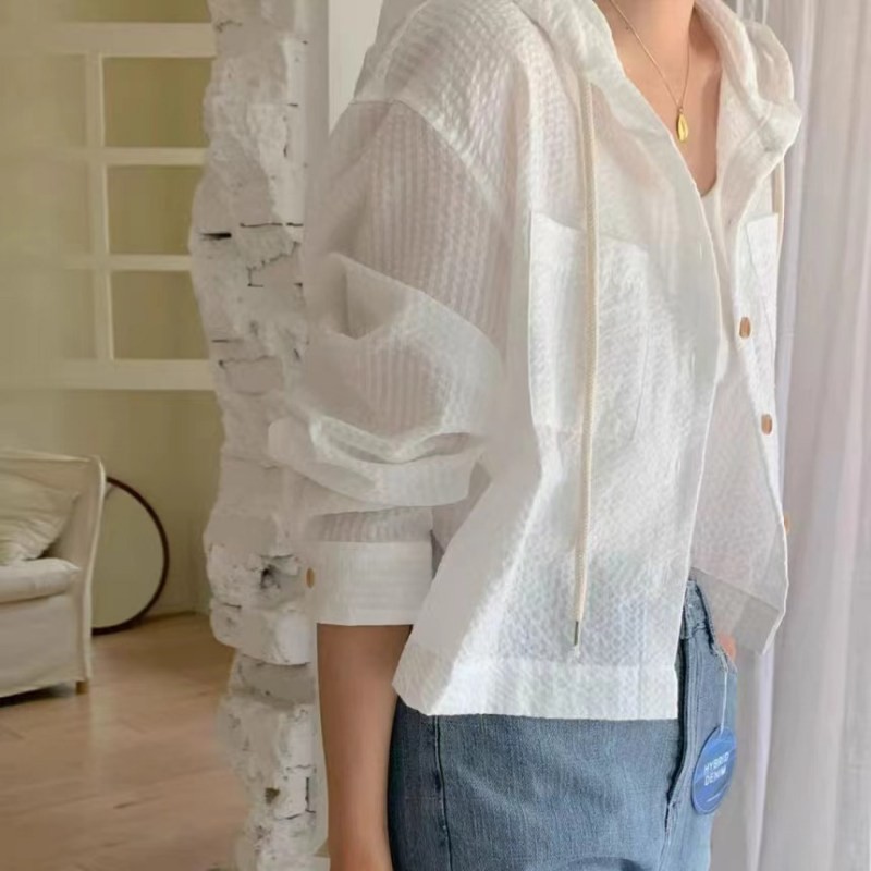 女性シャツ夏のファッションサンシェード長袖カジュアル - Sewing Garments のレビューと価格