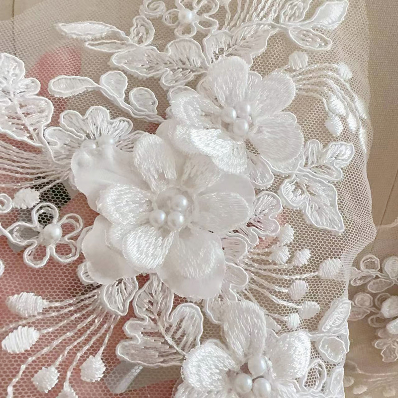 2個=1ペア、ロープ刺繍パールレース3Dミラーフラワー、DI - Sewing Garments のレビューと価格