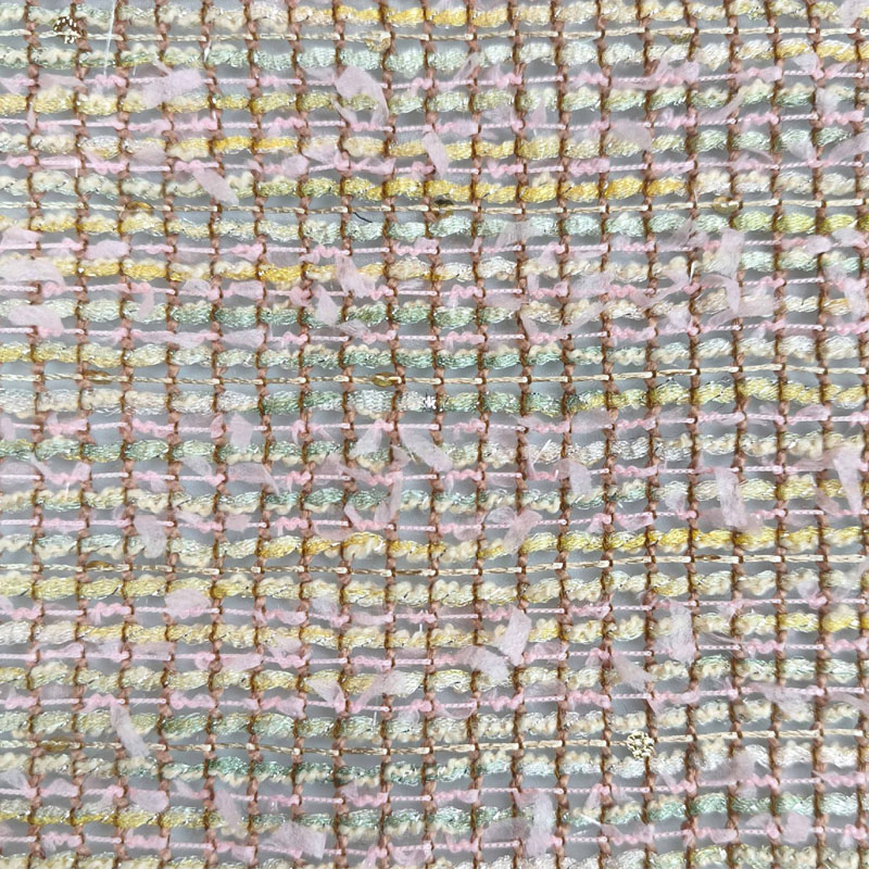 軽量中空リボン付き糸染めツイード生地、夏と春のコートトップス - Sewing Tweed Fabric のレビューと価格