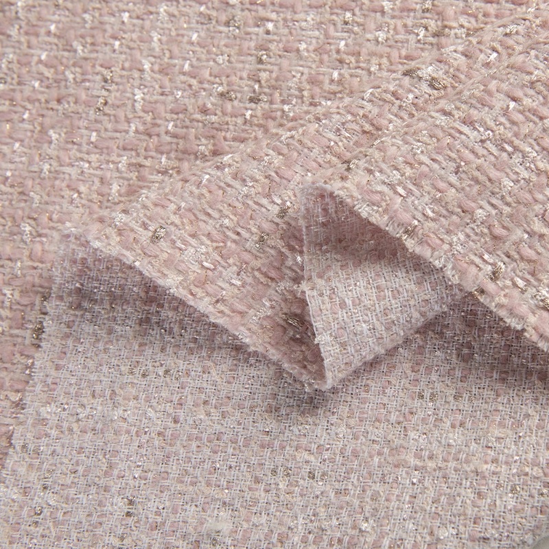 ベージュ色とゴールドワイヤー糸染めツイード生地秋コートドレス - Sewing Tweed Fabric のレビューと価格