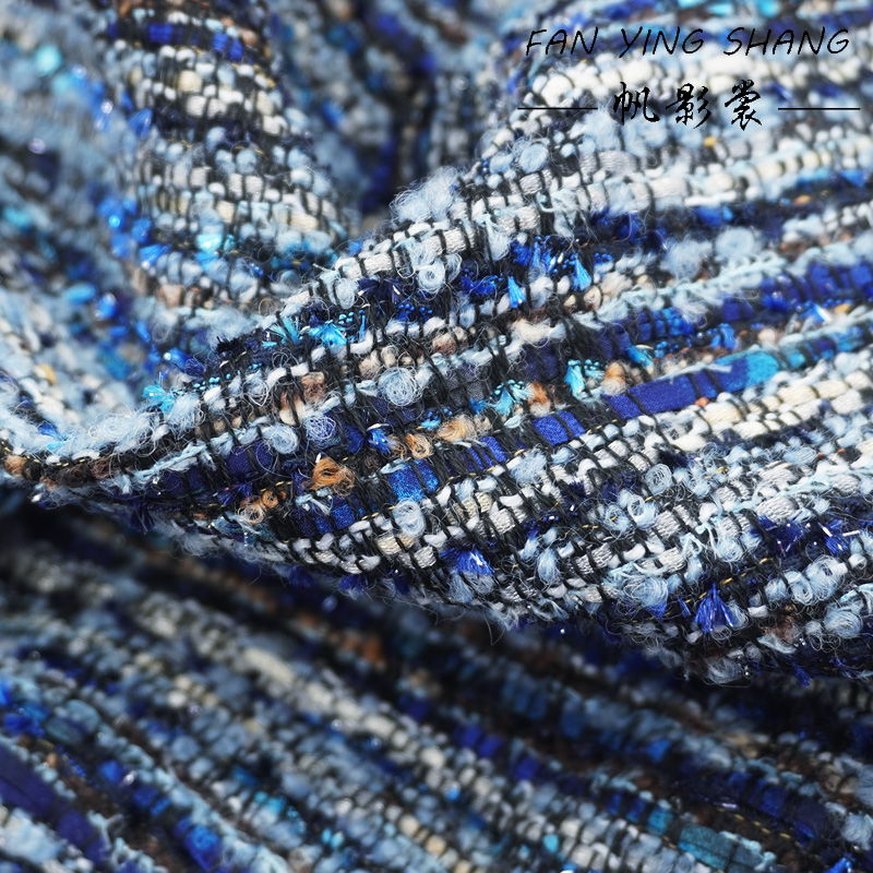 2025ブルーシリーズ ブライトシフォンウールツイード生地  - Sewing Tweed Fabric のレビューと価格