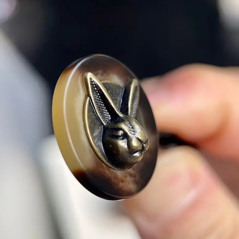 10個入り 25mm ヴィンテージ銅製ウサギの頭飾りボタン  - Sewing In Textile のレビューと価格