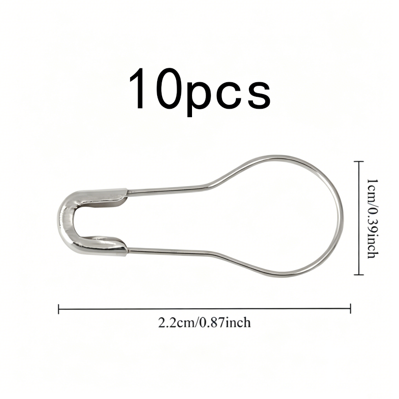 ひょうたん型ヘッド鉄製安全ピン、10個入り、衣類ラベル固定用 - Sewing Label のレビューと価格