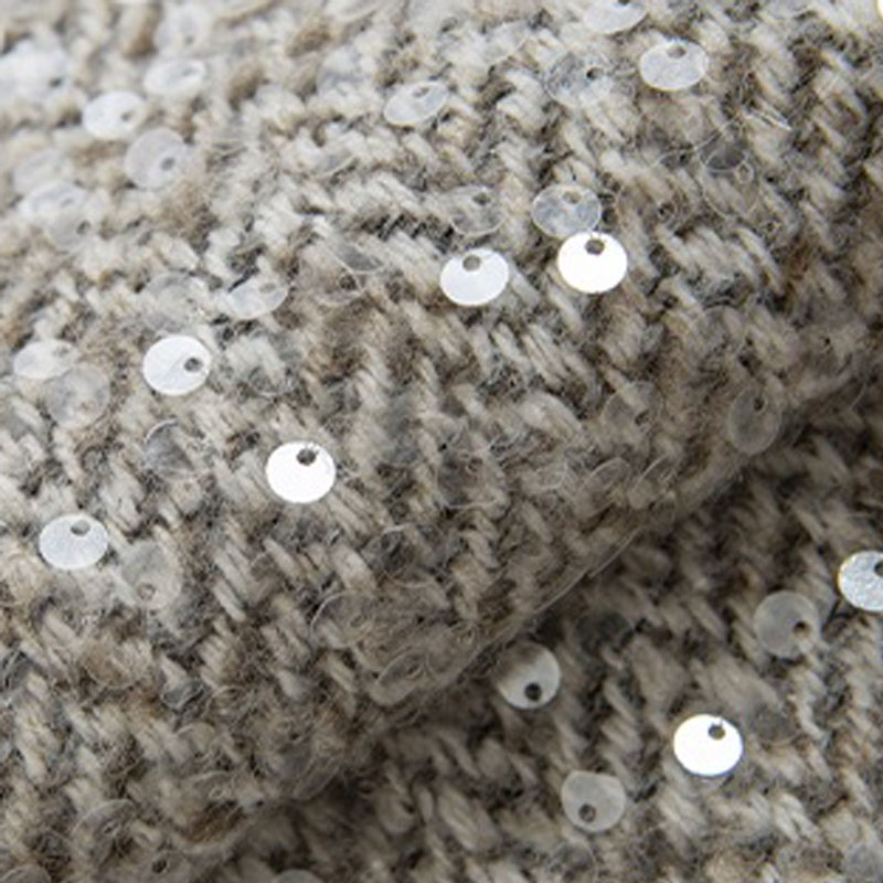 ライトグレーとスパンコール糸染め編組ウールツイード生地、秋の - Sewing Tweed Fabric のレビューと価格