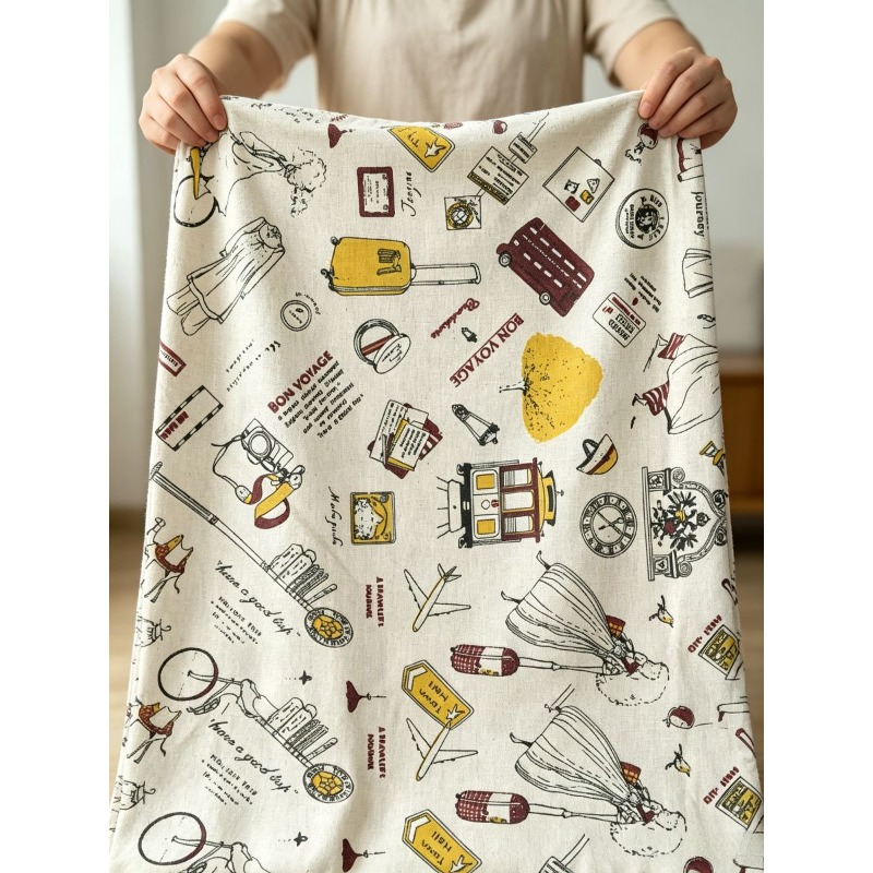 女の子のプリント柄が入った混合生地、カーテン、テーブルクロス - Sewing In Textile のレビューと価格