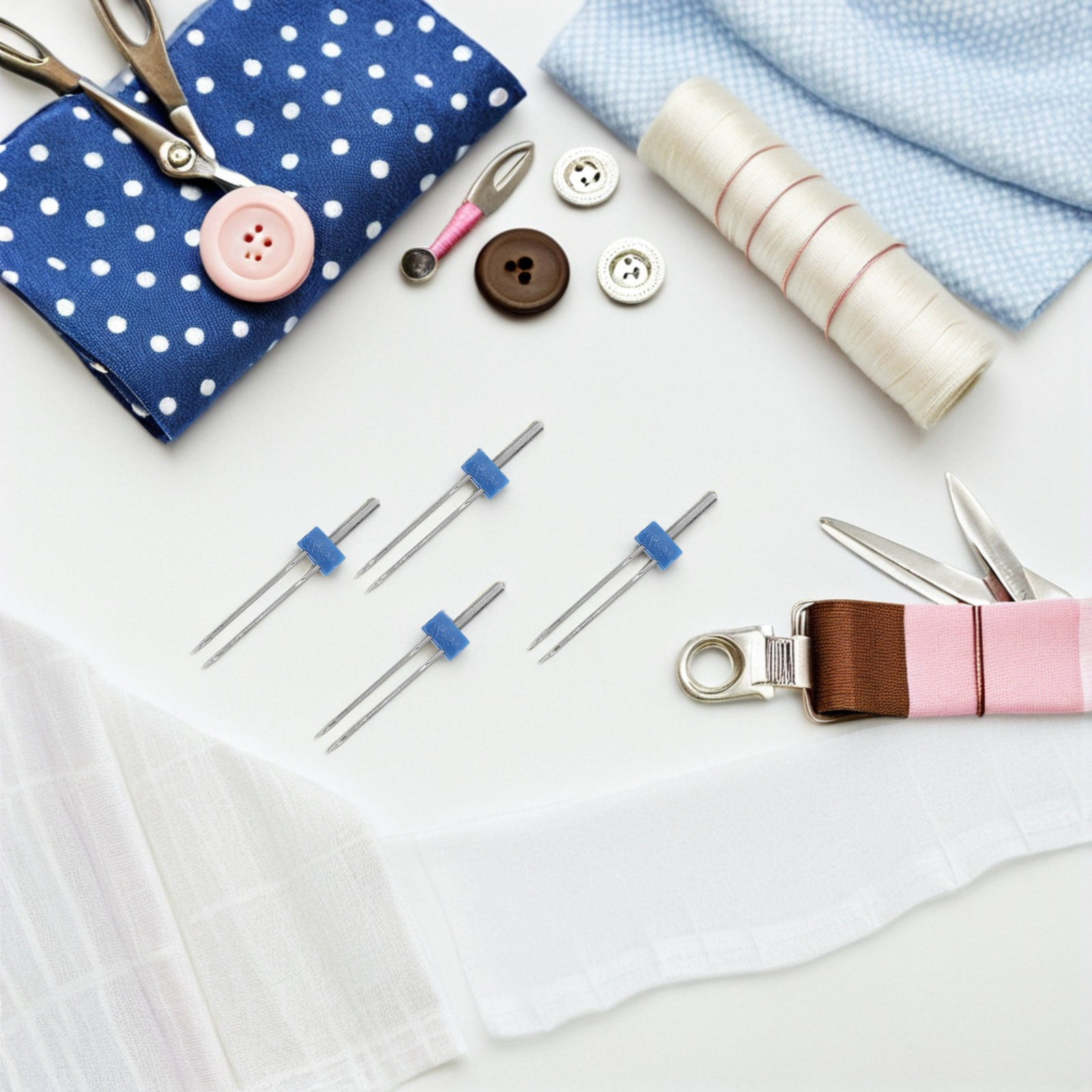 4セットのミシンアクセサリー、二本針ダブルステッチ針、ロール - Sewing Roll のレビューと価格
